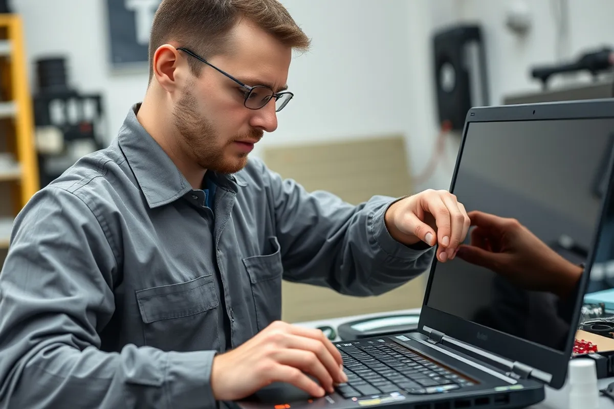 A replaceable battery and accessible storage extend the useful life of a laptop.